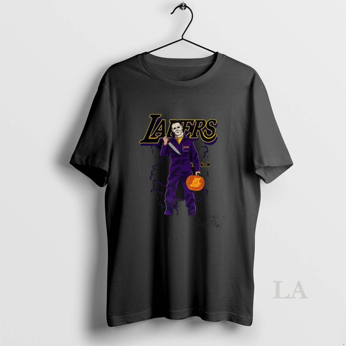 Original Michael Myers X Los Angeles Lakers Basketball Lakeshow Halloween
