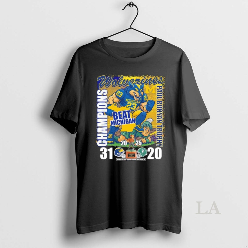 Original Michigan Wolverines Mascot Beat Michigan State 2025 Paul Bunyan Trophy Champions