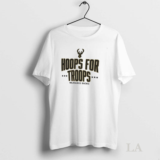 Original Milwaukee Bucks Basketball Nba Hoops For Troops Logo
