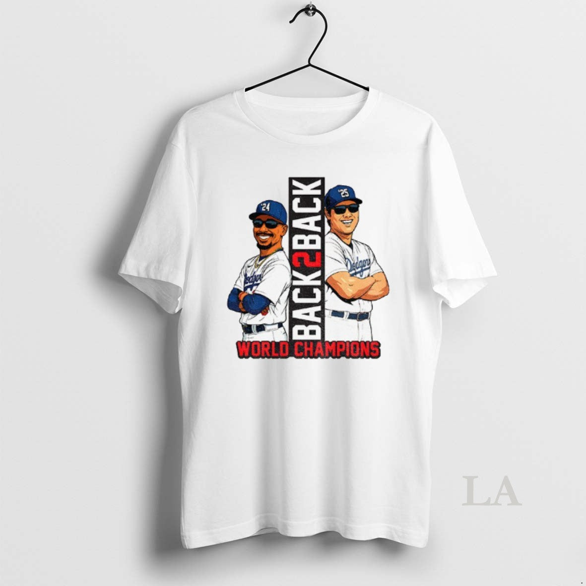 Original Mookie Betts And Shohei Ohtani Cartoon Los Angeles Dodgers Back 2 Back World Champions