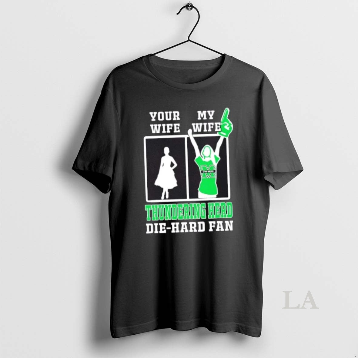 Original My Wife Marshall Thundering Herd Football Die Hard Fan