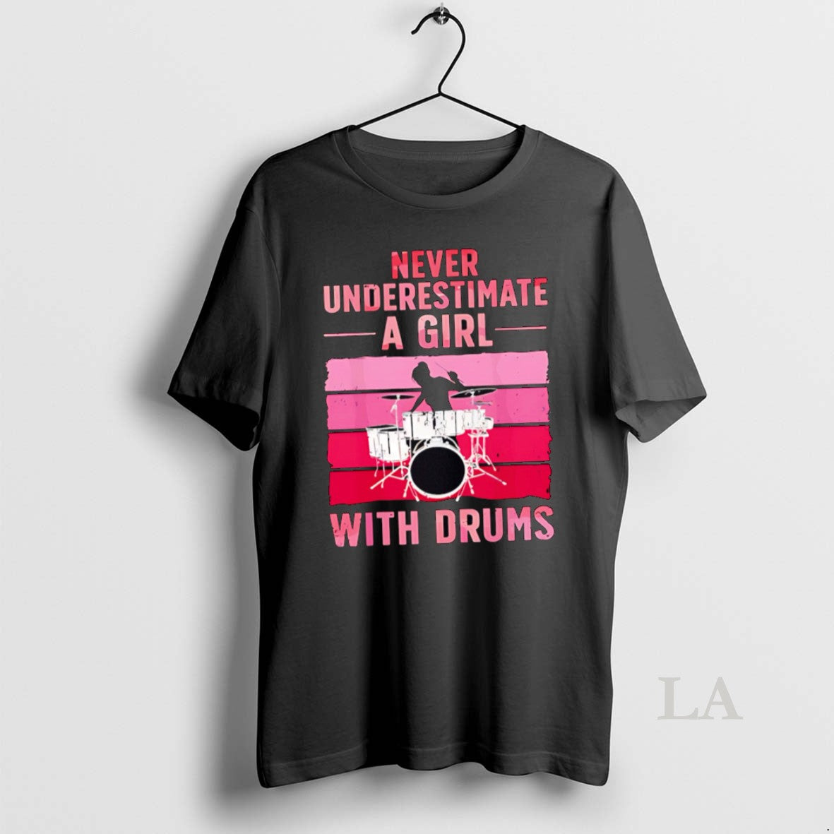 Original Never Underestimate A Girl With Drums Vintage Pink