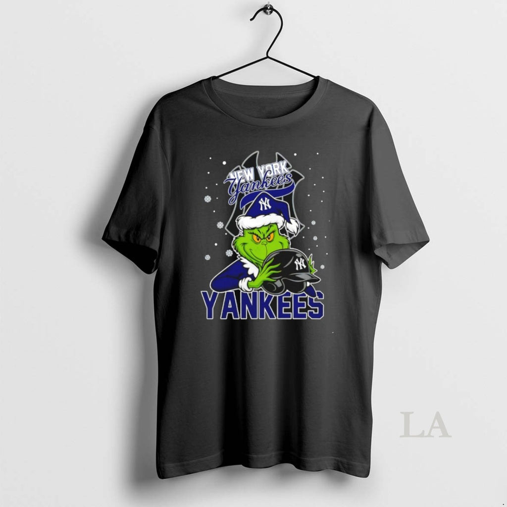 Original New York Yankees Baseball Grinch Holding Helmet Christmas