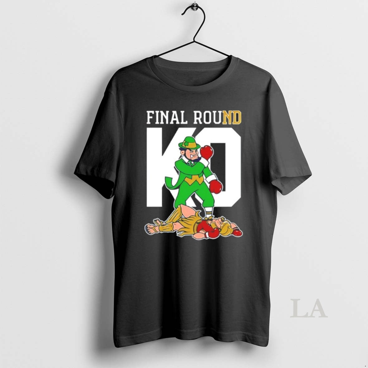 Original Notre Dame Fighting Irish Knock Out Usc Trojans Final Round Mascot