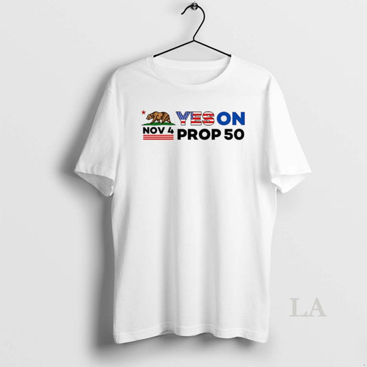 Original Nov 4 Yes On Prop 50 Bear With American Flag