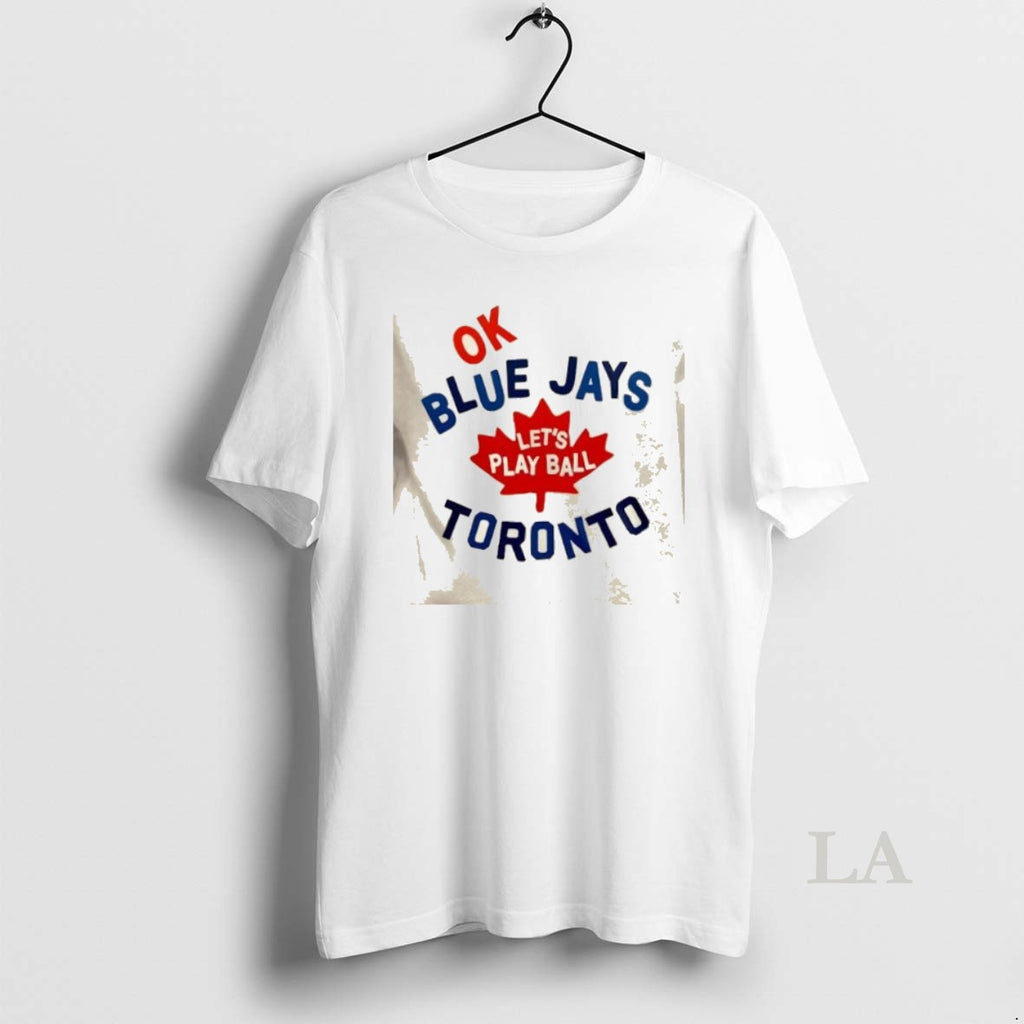 Original Ok Lets Play Ball Toronto Blue Jays Baseball Logo 2 Sided