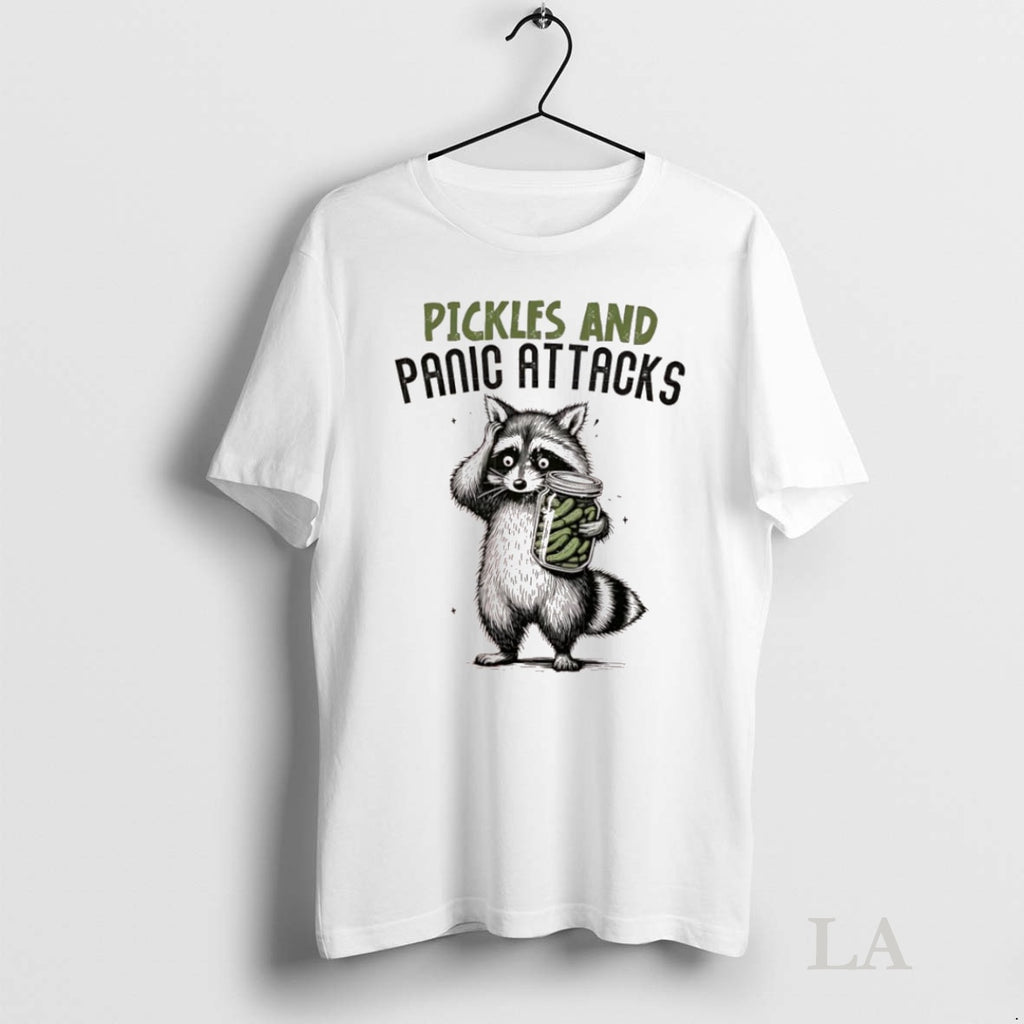 Original Pickles And Panic Attacks Mental Health Retro Raccoon