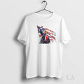 Original President Donald Trump Raising Fist With American Flag