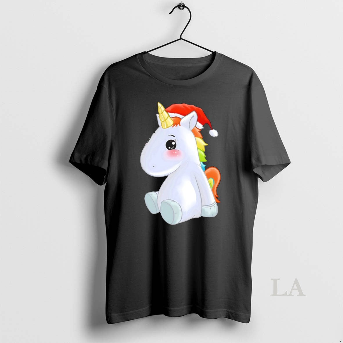 Original Rainbow Unicorn Santa Hat Christmas Cute