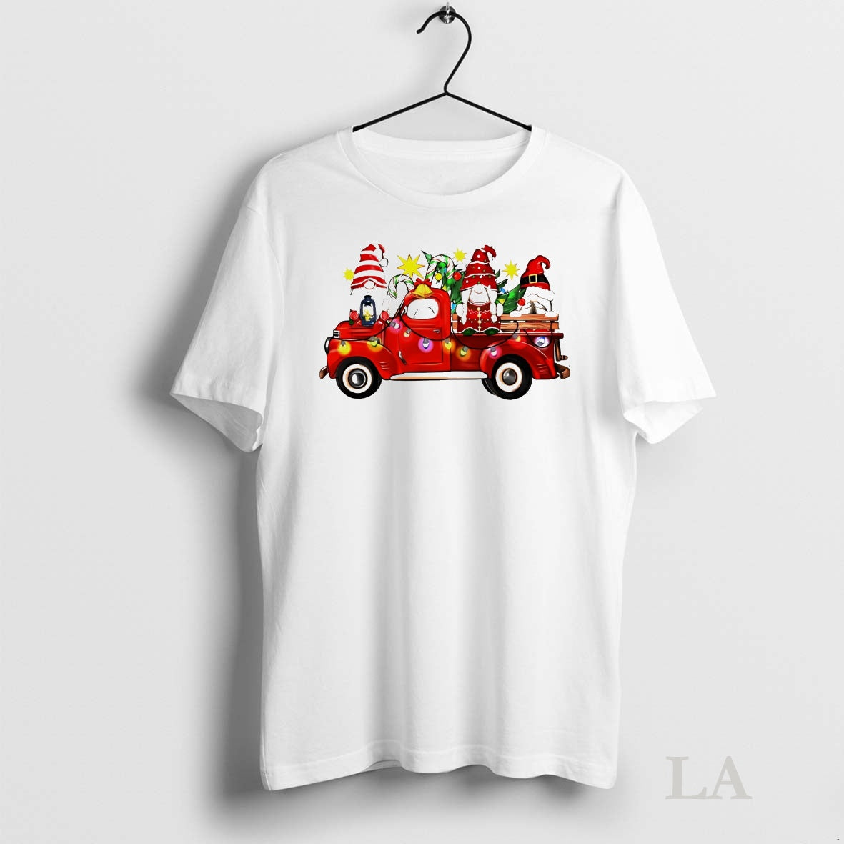 Original Red Truck Gnome Lights Christmas
