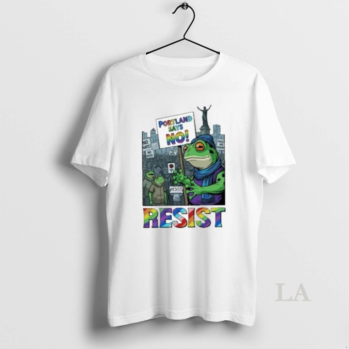 Original Resist Portland Frog Says No I Stand With Frog Anti Fascism Anti Trump