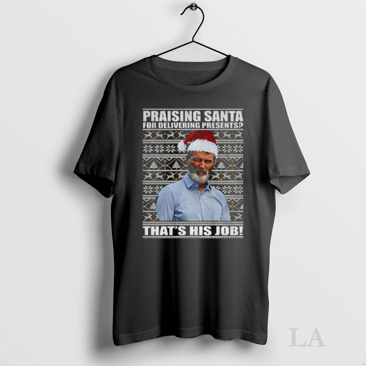 Original Roy Keane Manchester United Fc Praising Santa For Delivering Presents Thats His Job Christmas