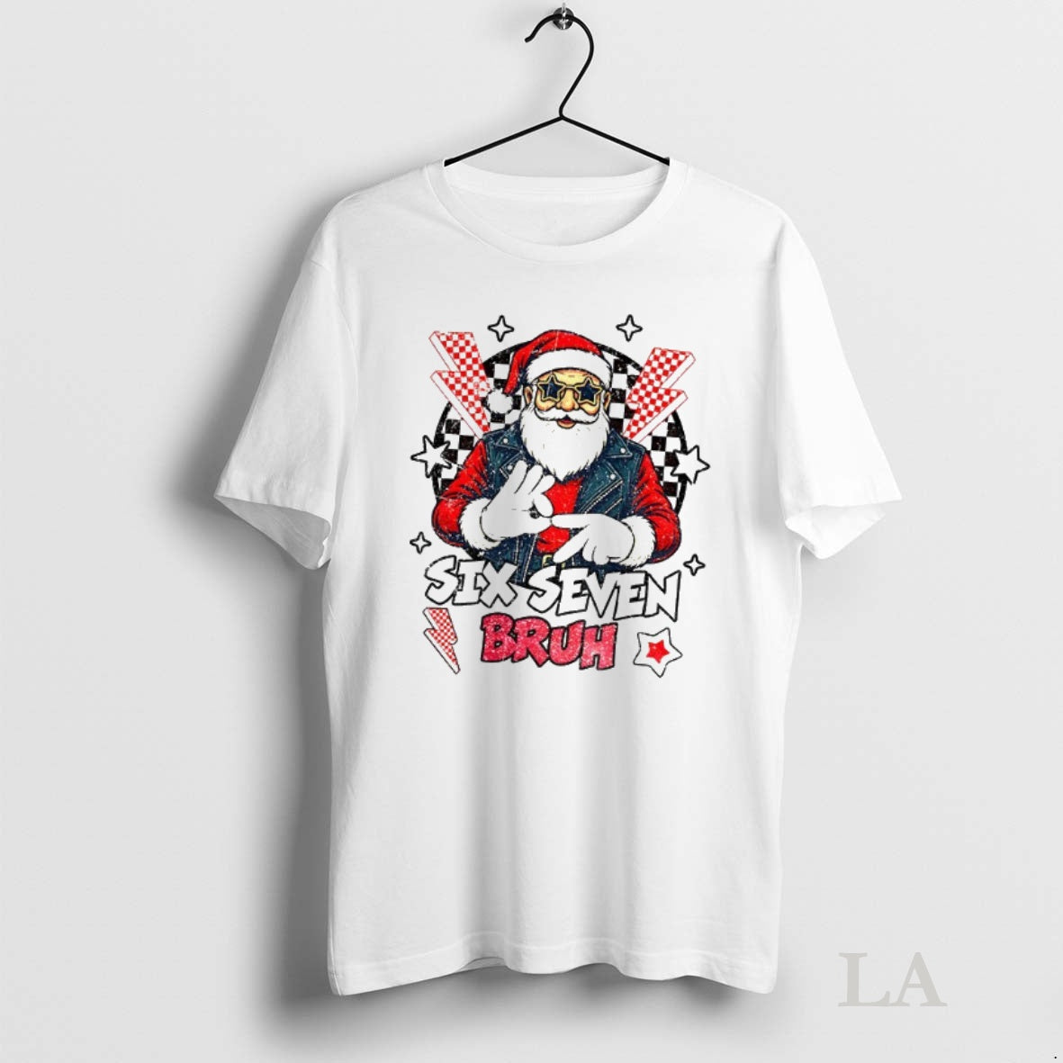 Original Santa Claus Six Seven Faux Embroidery 6 7 Merry Christmas