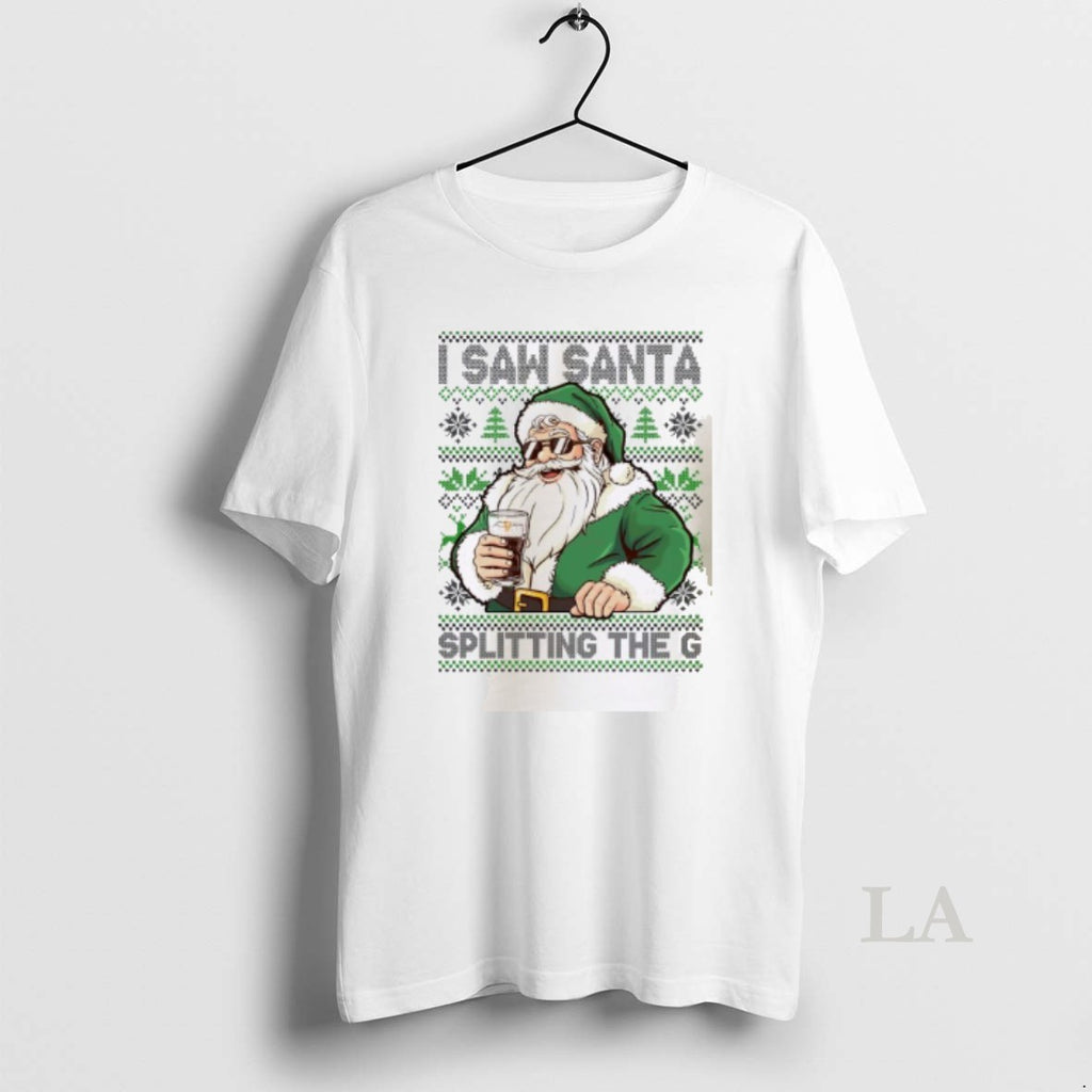 Original Santa Splitting The G Guinness Ugly Christmas