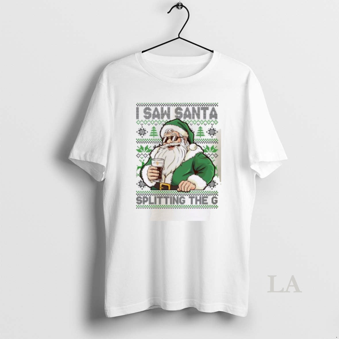 Original Santa Splitting The G Guinness Ugly Christmas