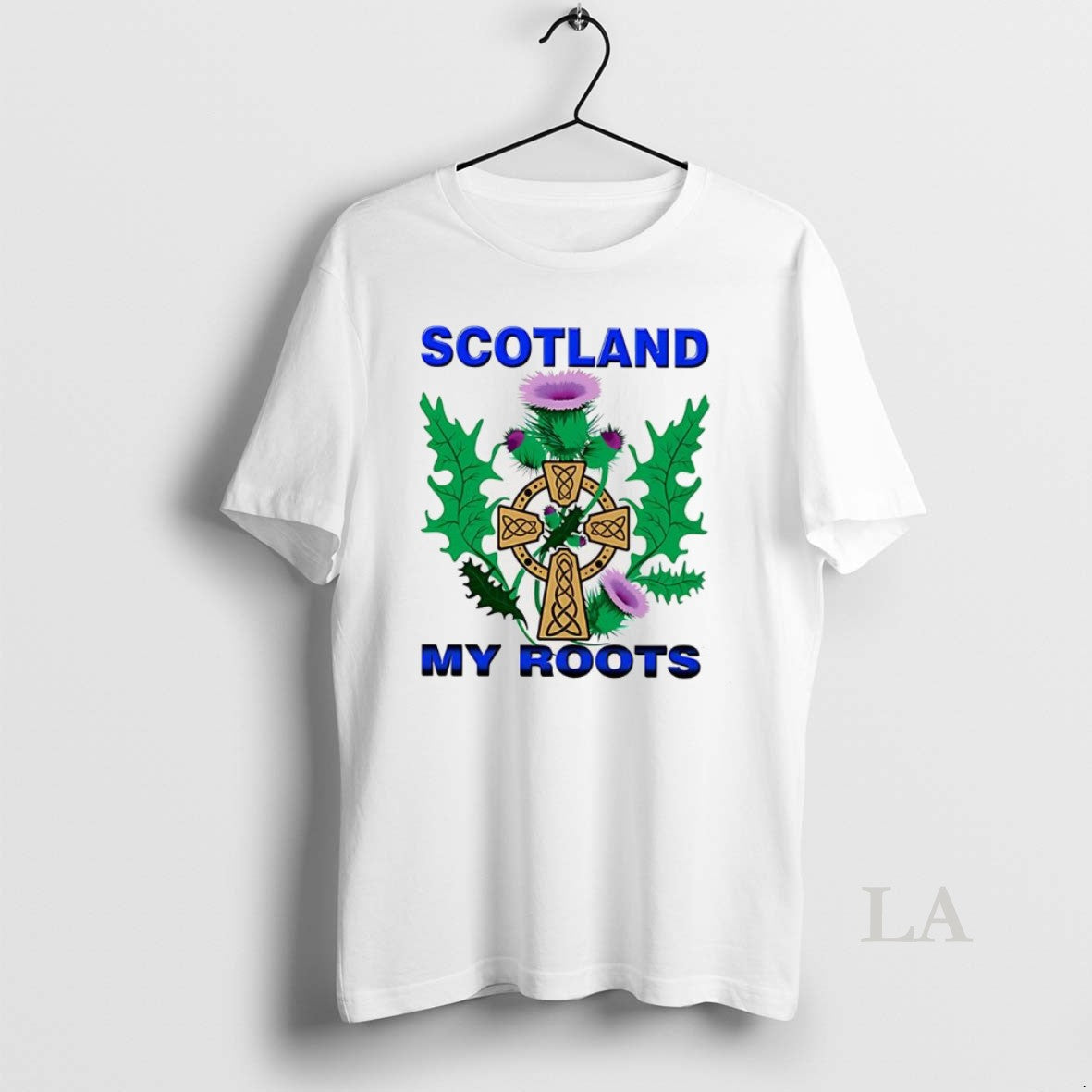Original Scotland My Roots Classic Celtic Cross Purple Thistle