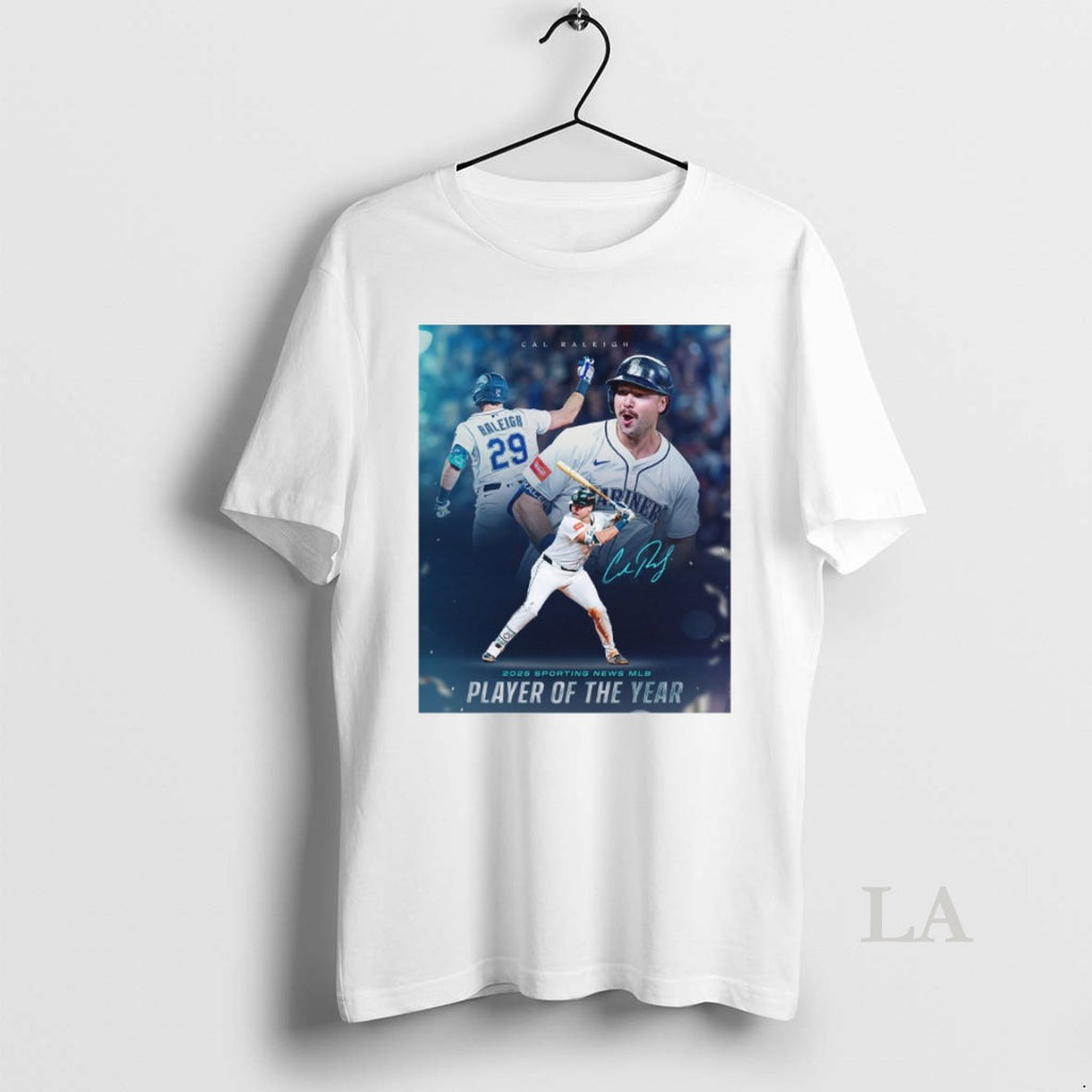 Original Seattle Mariners Cal Raleigh 2025 Sporting News Mlb Player Of The Year Signature