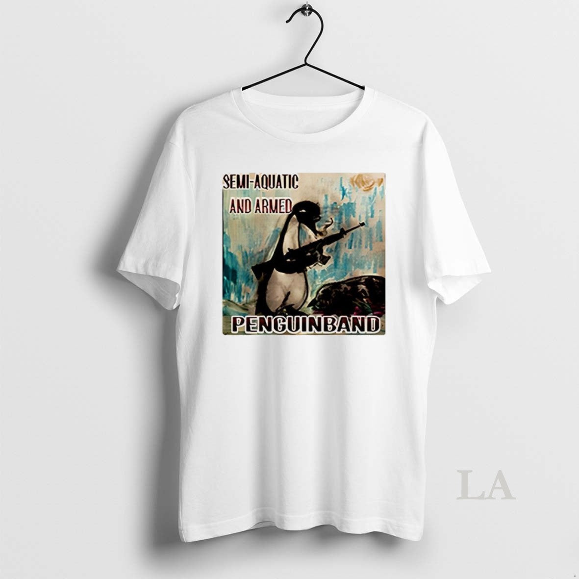 Original Semi Aquatic And Armed Penguin Band Music Lover