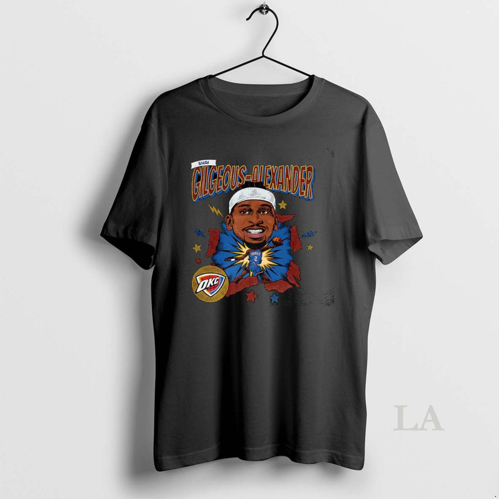 Original Shai Gilgeous Alexander Oklahoma City Thunder Basketball Caricature Retro Player