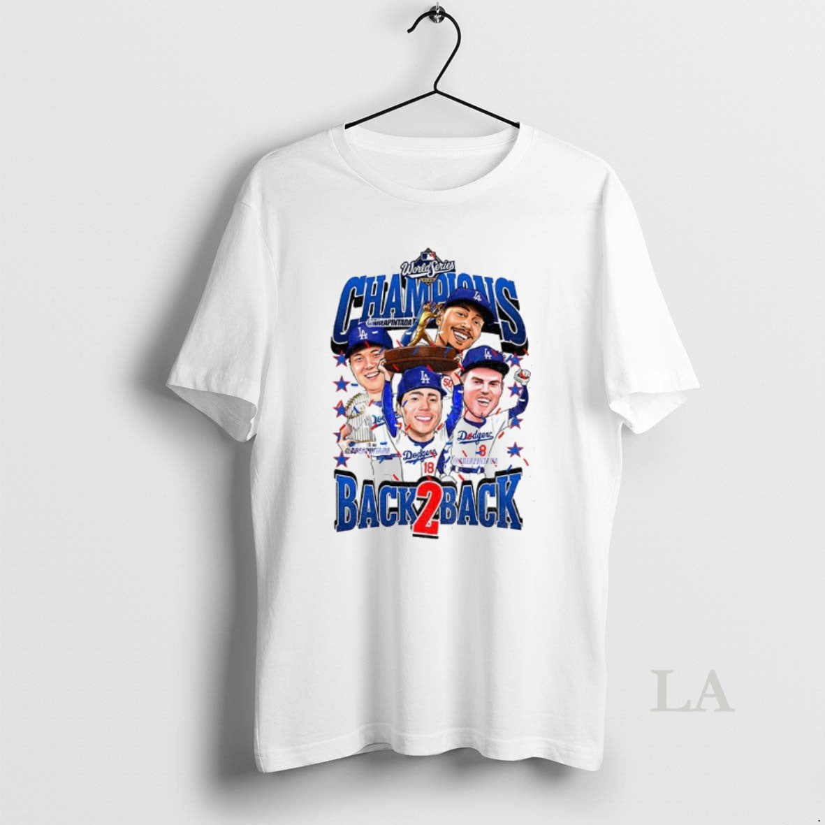 Original Shohei Ohtani Big Four Los Angeles Dodgers World Series Champions Back To Back Cartoon