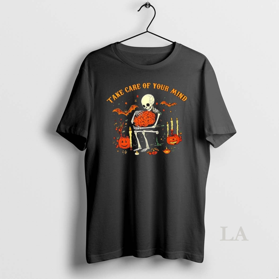 Original Skeleton Take Care Of Your Mind Mental Health Feeling Halloween