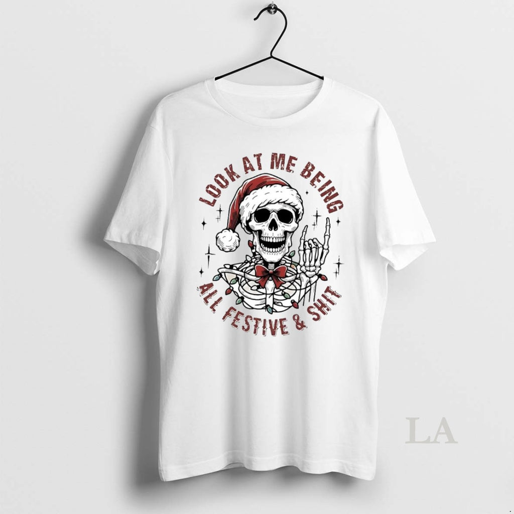 Original Skull Look At Me Being All Festive And Shit Christmas