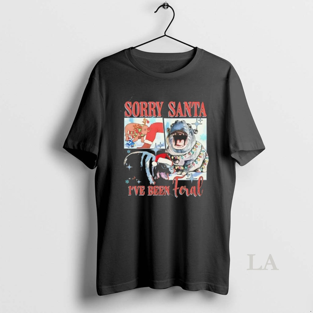 Original Sorry Santa Ive Been Feral Moo Deng Christmas