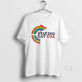 Original Staying Gay Usa Rainbow Arrow Logo
