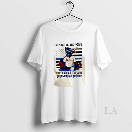 Original Supporting The Paws That Enforce The Laws Philadelphia Phillies Dog Us Flag