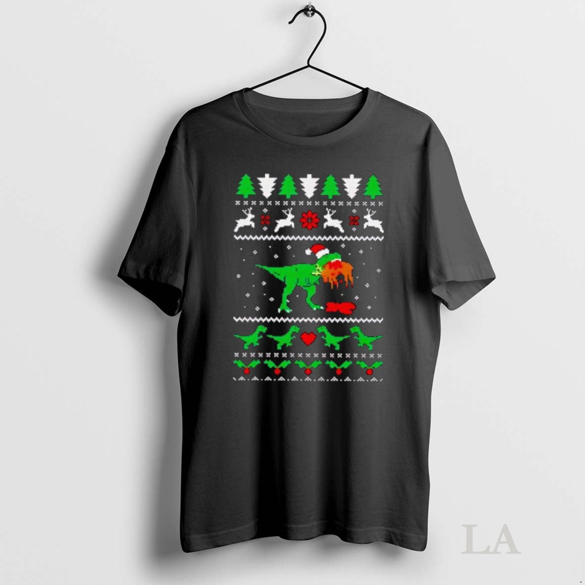 Original T Rex Eating Reindeer Jurassic Christmas