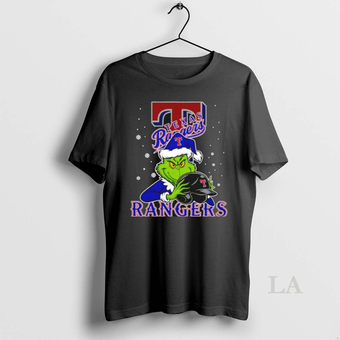Original Texas Rangers Baseball Grinch Holding Helmet Christmas