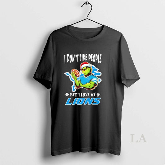 Original The Grinch I Dont Like People_e2_80_a6 But I Love My Detroit Lions Christmas