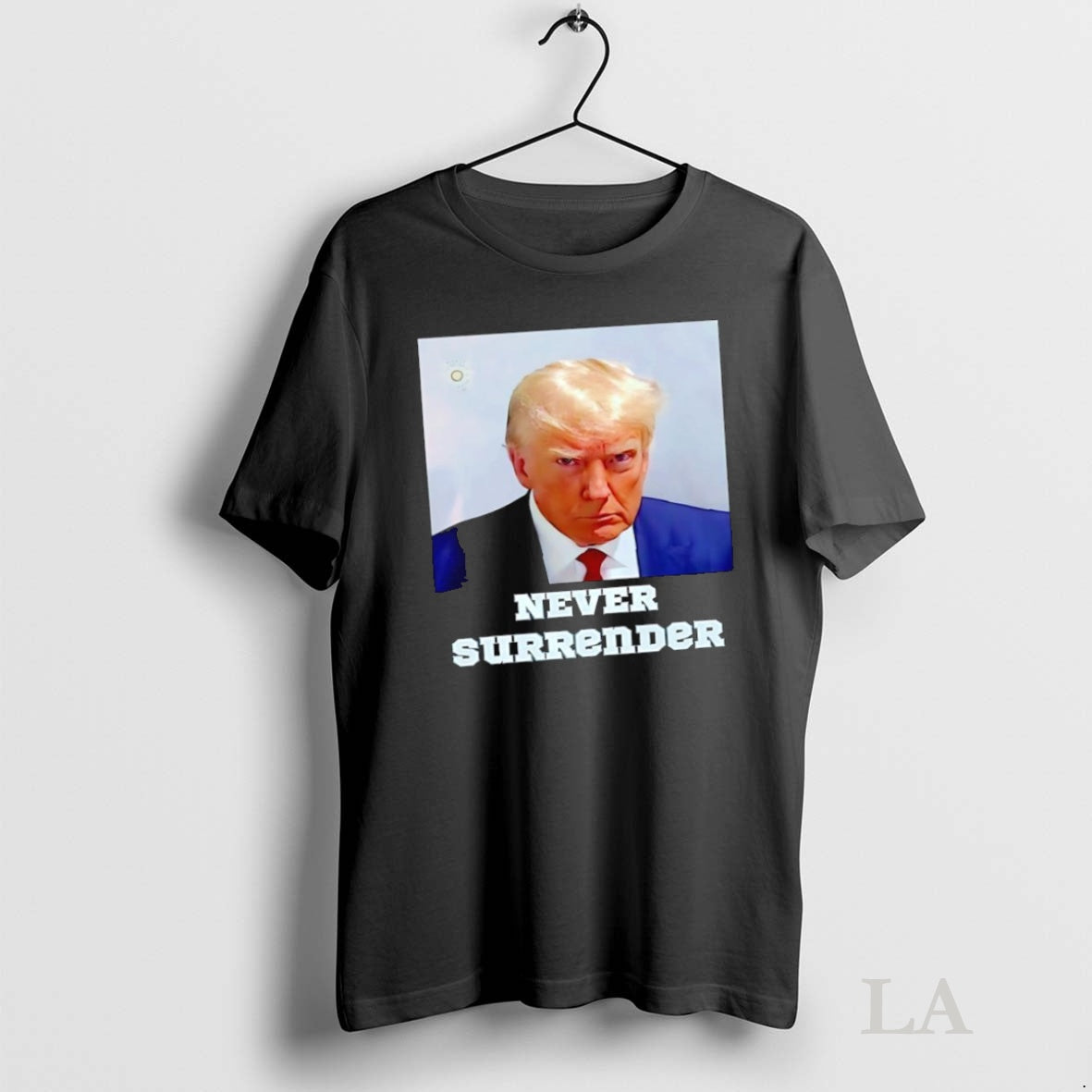 Original Trump Mugshot Never Surrender Graphic