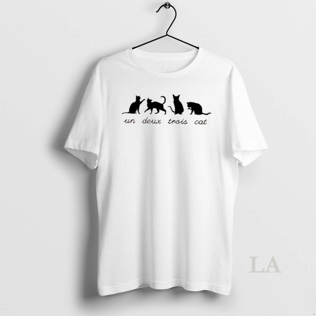 Original Un Deux Trois Cat French Teacher Pun Cat Lover