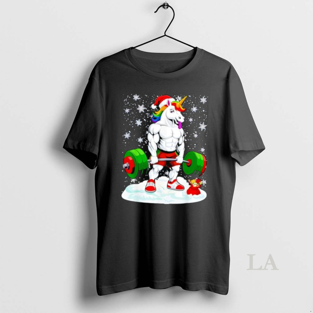 Original Unicorn Lifting Weights Christmas Pj Deadlift Gym Workout