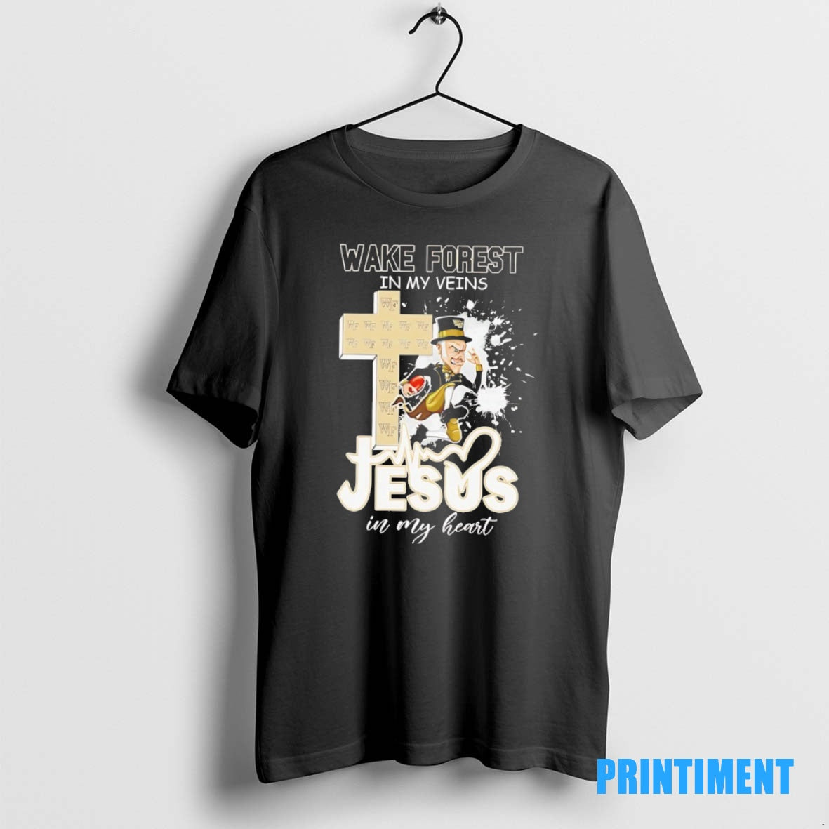 Original Wake Forest Demon Deacons In My Veins Jesus In My Heart Tee Sweater