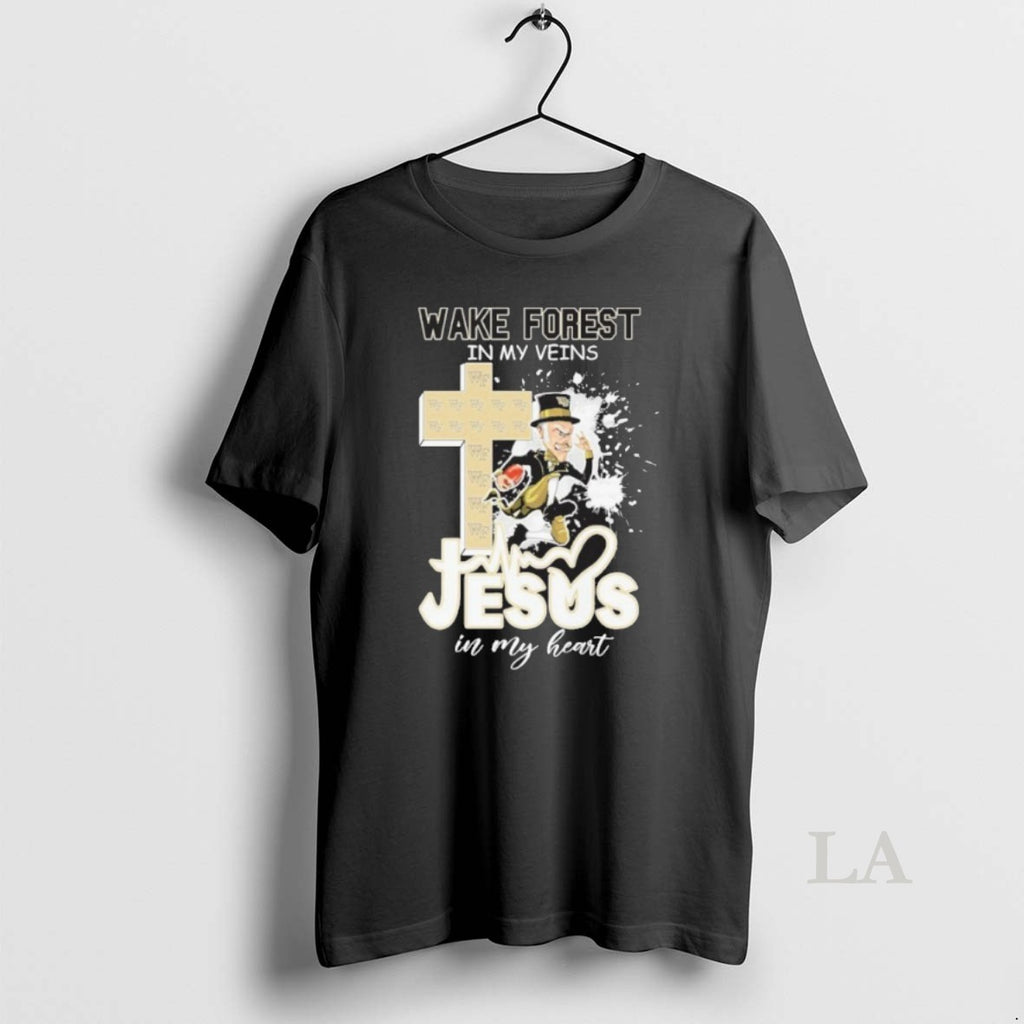 Original Wake Forest In My Veins Mascot Jesus In My Heart