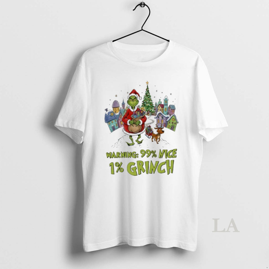 Original Warning 99 Percent Nice 1 Percent Grinch Christmas