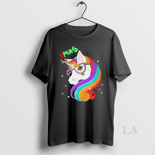 Original Xmas Glasses Unicorn Rainbow Hair Holiday