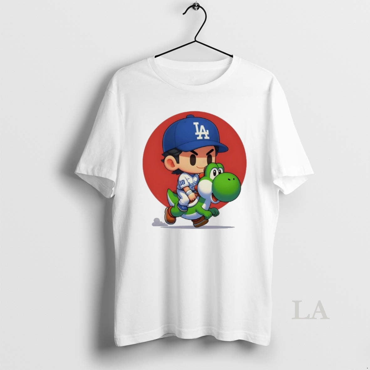 Original Yoshi Yoshinobu Yamamoto Dinosaurs Los Angeles Dodgers Cartoon