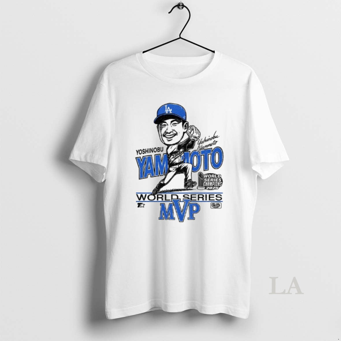 Original Yoshinobu Yamamoto Mvp Caricature Los Angeles Dodgers Baseball World Series Mlb 2025