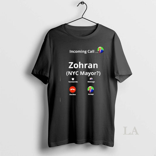 Original Zohran Mamdani For Nyc Mayor Funny Fake Call Screen Graphic Long Sleve