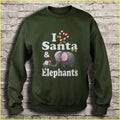 I love Santa & Elephants Ugly Christmas Sweater