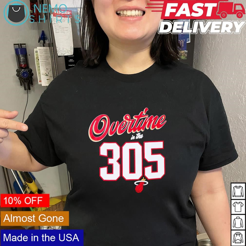 Overtime in the Miami Heat 305 logo shirt