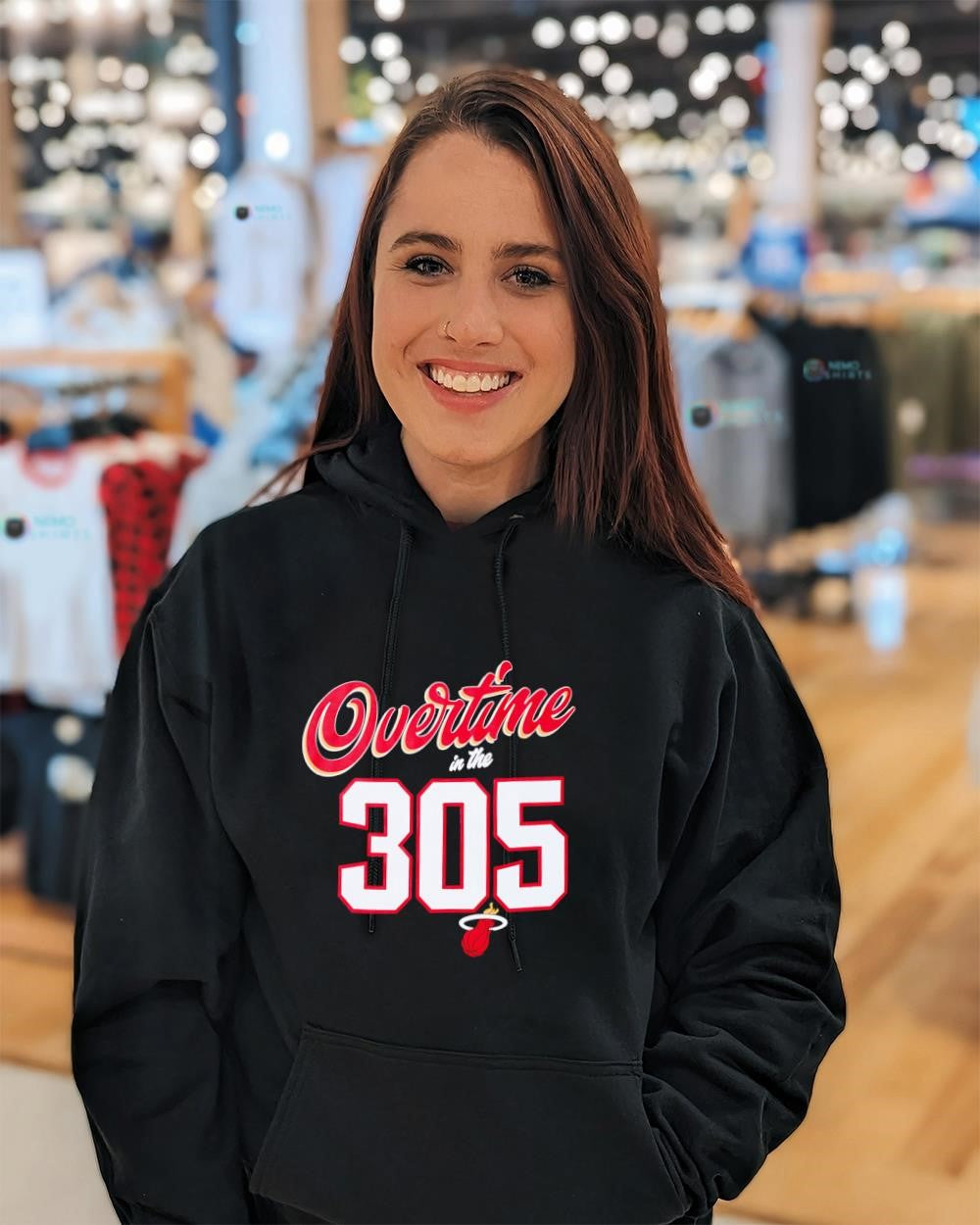 Overtime in the Miami Heat 305 logo shirt