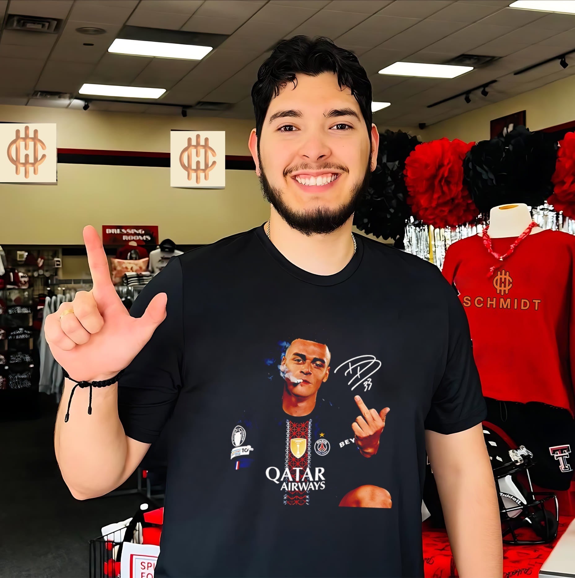PSG Desire Doue Middle finger signature shirt