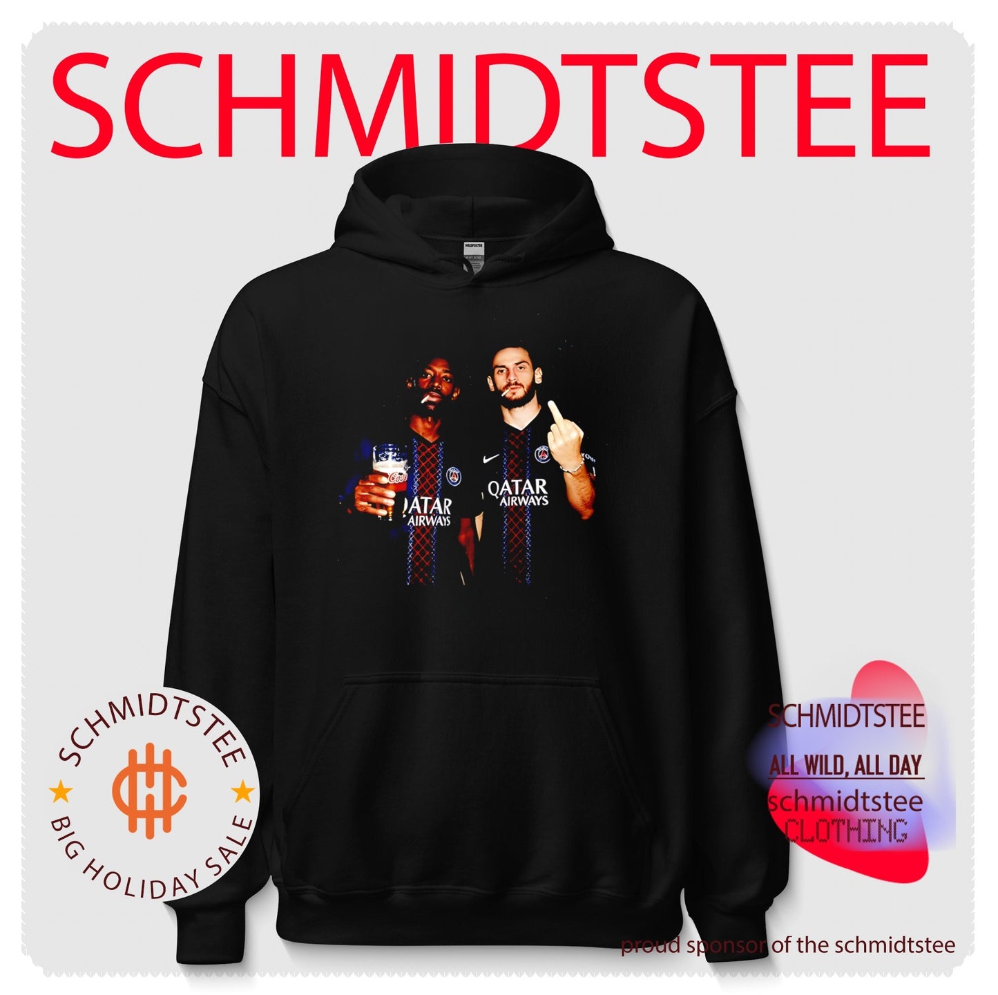 PSG Ousmane Dembele and Khvicha Kvaratskhelia Middle finger shirt