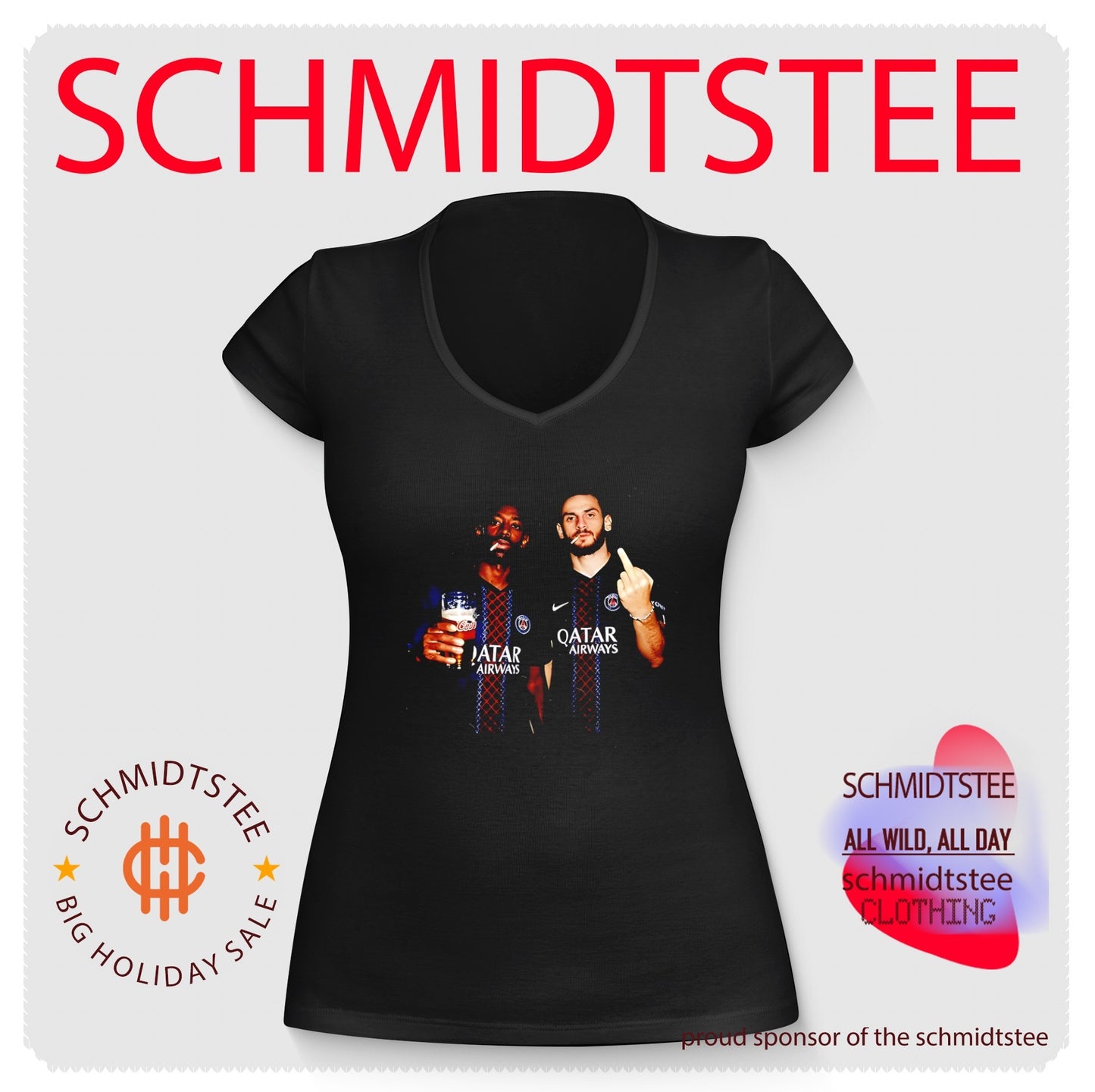 PSG Ousmane Dembele and Khvicha Kvaratskhelia Middle finger shirt