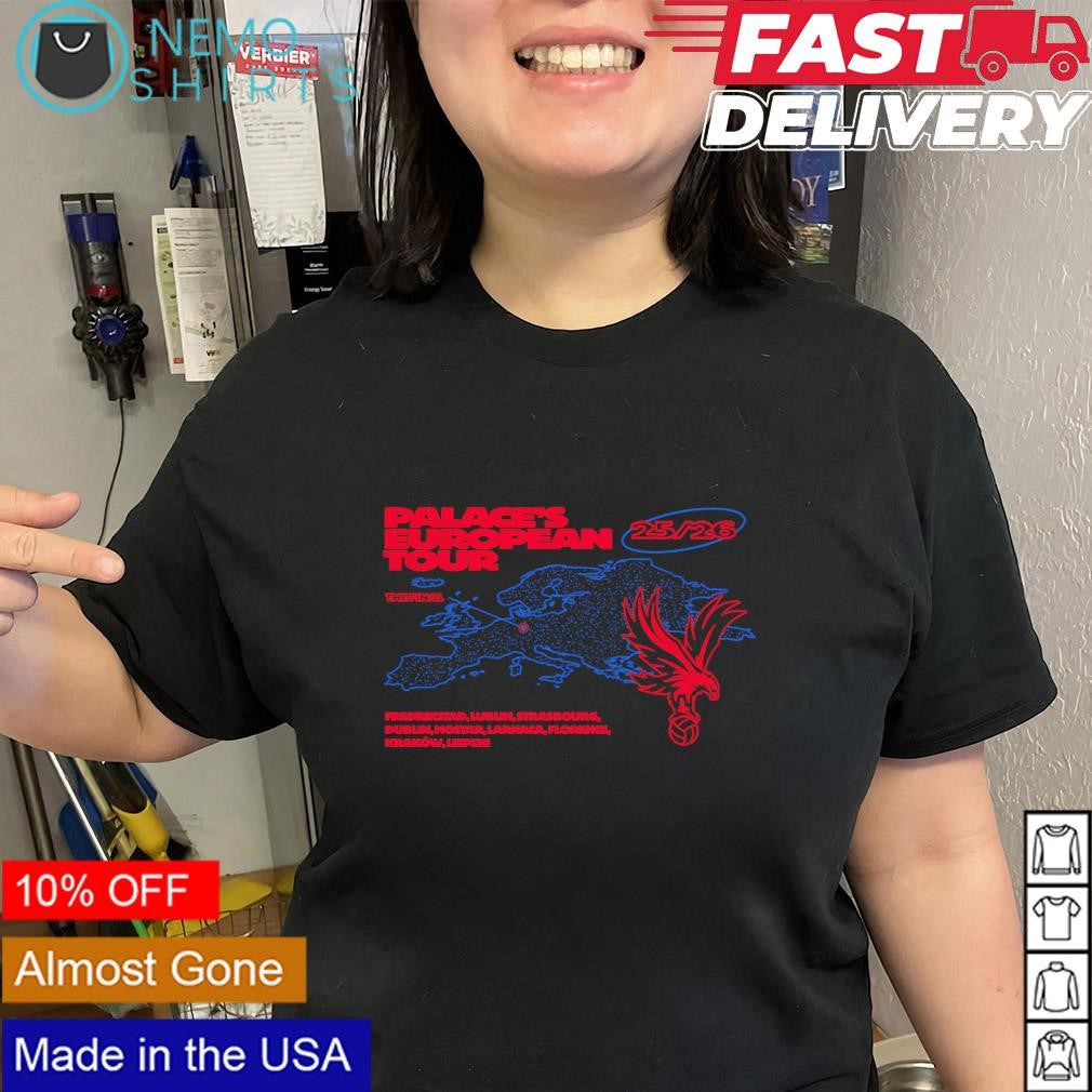 Palace FC European Tour 25-26 commemorative map eagle logo shirt