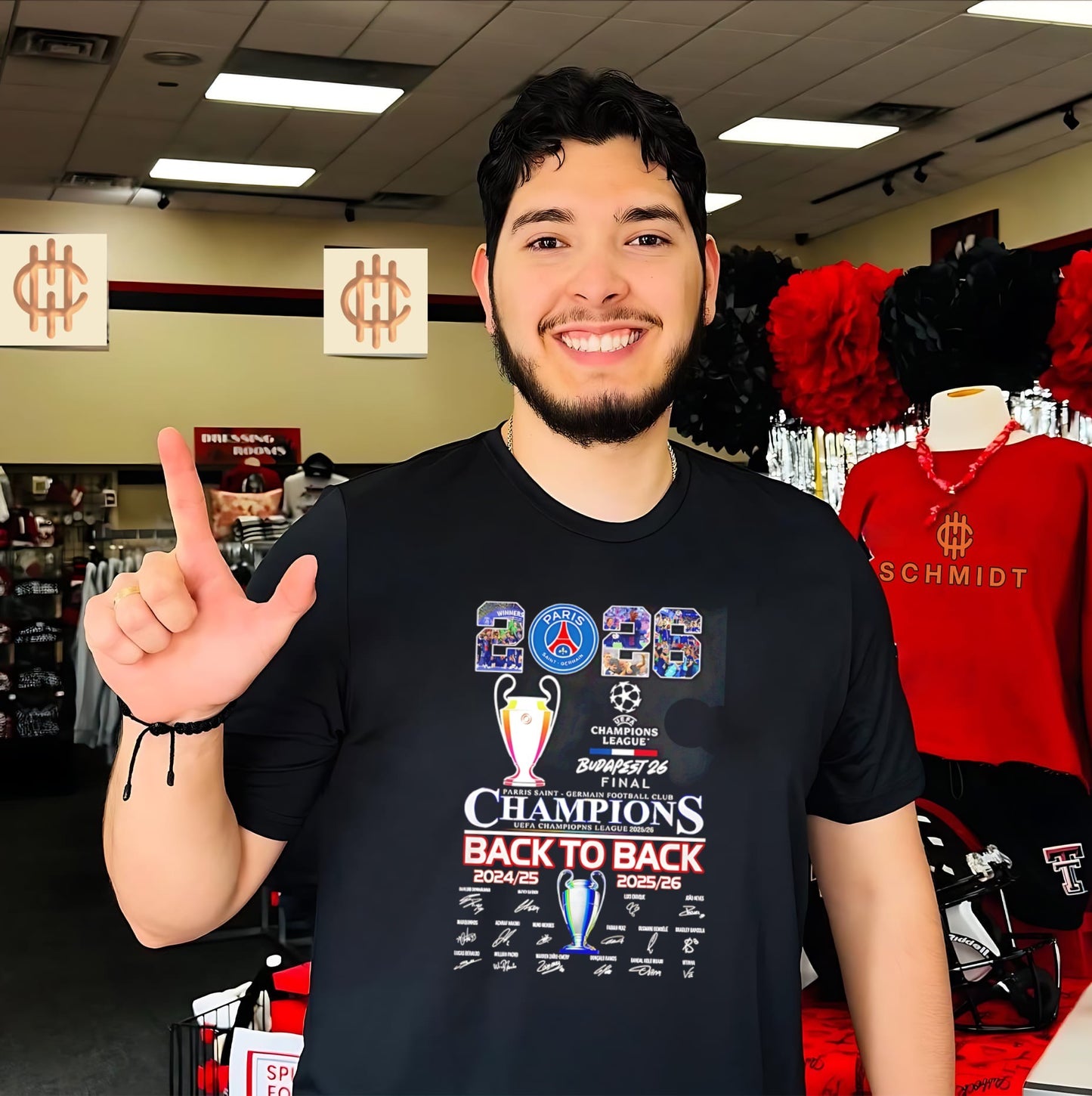 Paris Saint-Germain 2026 Champions League Budapest 26 Final back to back trophy shirt